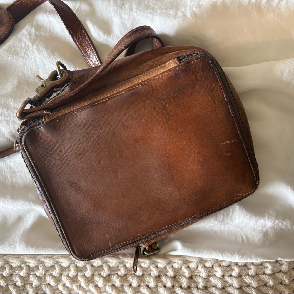 Scully Brown Leather Crossbody Bag - Picture 6 of 8